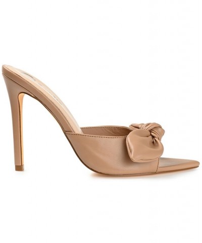 Women's Zelah Bow Stilettos Brown $47.30 Shoes