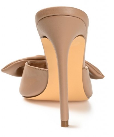 Women's Zelah Bow Stilettos Brown $47.30 Shoes