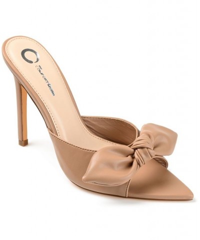 Women's Zelah Bow Stilettos Brown $47.30 Shoes