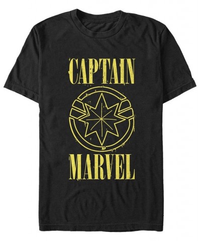 Marvel Men's Captain Marvel Yellow Captain Marvel Symbol Short Sleeve T-Shirt Black $14.70 T-Shirts