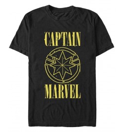 Marvel Men's Captain Marvel Yellow Captain Marvel Symbol Short Sleeve T-Shirt Black $14.70 T-Shirts