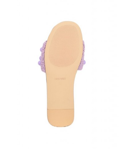 Women's Leelee Round Toe Slip-On Slide Sandals Purple $54.45 Shoes