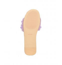 Women's Leelee Round Toe Slip-On Slide Sandals Purple $54.45 Shoes