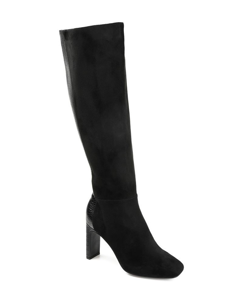 Women's Elisabeth Wide Calf Tall Boots Black $39.00 Shoes