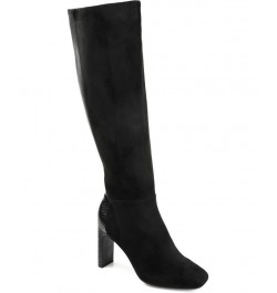 Women's Elisabeth Wide Calf Tall Boots Black $39.00 Shoes