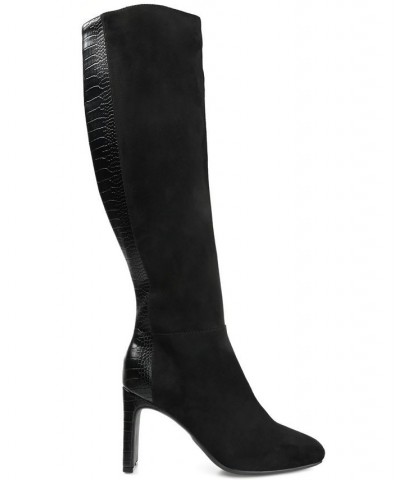 Women's Elisabeth Wide Calf Tall Boots Black $39.00 Shoes