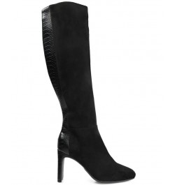 Women's Elisabeth Wide Calf Tall Boots Black $39.00 Shoes