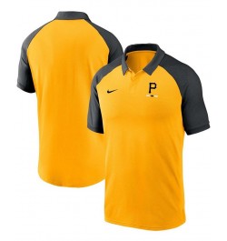 Men's Gold Pittsburgh Pirates Legacy Tri-Blend Raglan Performance Polo $37.60 Polo Shirts