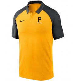 Men's Gold Pittsburgh Pirates Legacy Tri-Blend Raglan Performance Polo $37.60 Polo Shirts