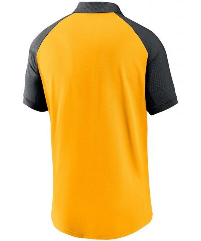 Men's Gold Pittsburgh Pirates Legacy Tri-Blend Raglan Performance Polo $37.60 Polo Shirts