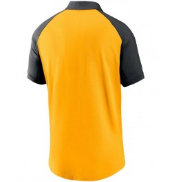 Men's Gold Pittsburgh Pirates Legacy Tri-Blend Raglan Performance Polo $37.60 Polo Shirts