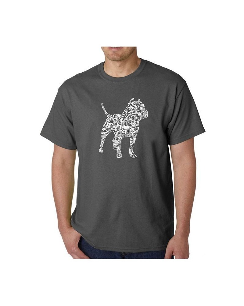 Men's Word Art T-Shirt - Pit bull Gray $20.29 T-Shirts