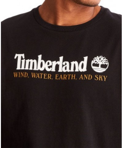 Men's "Wind Water, Earth, & Sky" Front Graphic T-shirt Black $21.00 T-Shirts