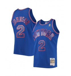 Men's Larry Johnson Blue New York Knicks 1996-97 Hardwood Classics Swingman Jersey $53.50 Jersey