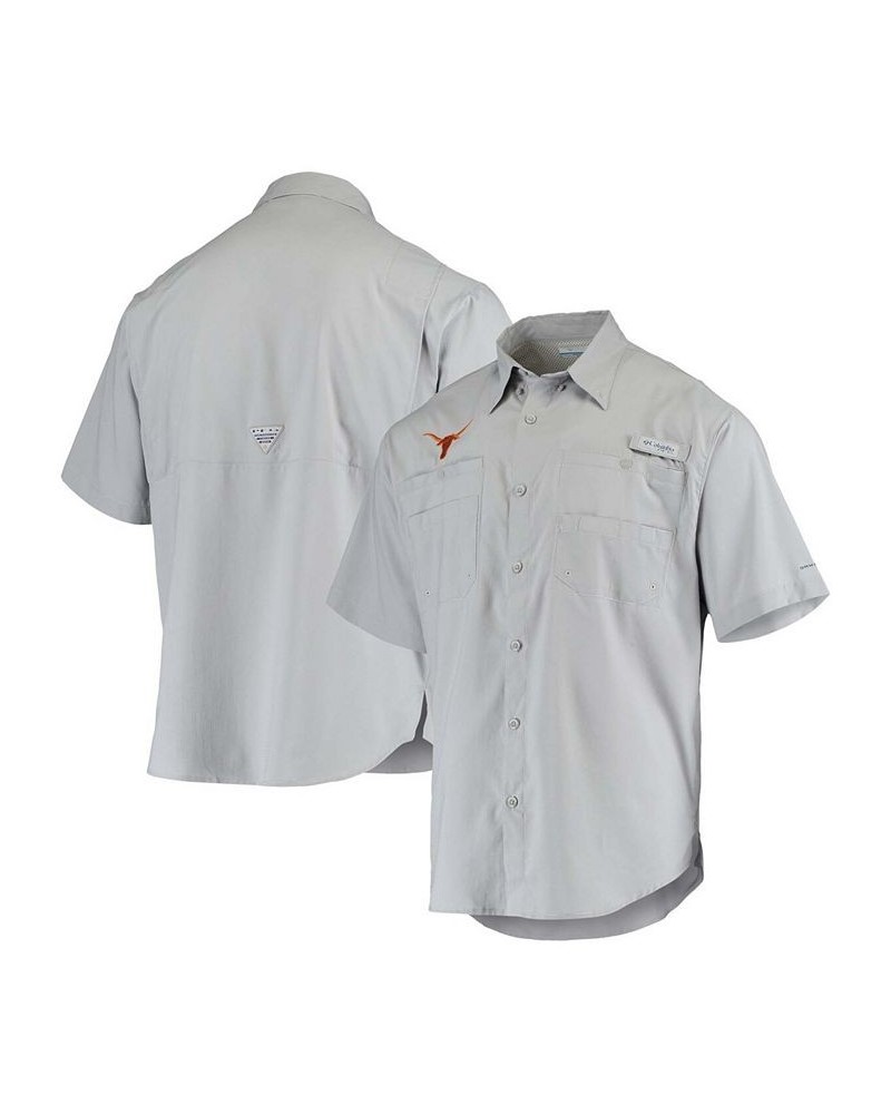 Men's Gray Texas Longhorns Tamiami Omni-Shade Button-Down Shirt $33.79 Shirts