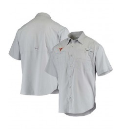 Men's Gray Texas Longhorns Tamiami Omni-Shade Button-Down Shirt $33.79 Shirts