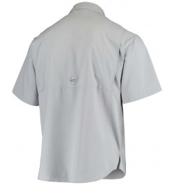 Men's Gray Texas Longhorns Tamiami Omni-Shade Button-Down Shirt $33.79 Shirts