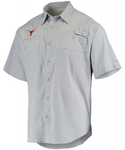 Men's Gray Texas Longhorns Tamiami Omni-Shade Button-Down Shirt $33.79 Shirts