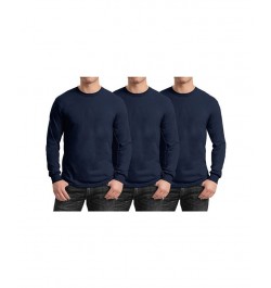 Men's 3-Pack Egyptian Cotton-Blend Long Sleeve Crew Neck Tee Navy x 3 $28.05 T-Shirts