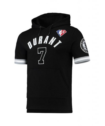 Men's Kevin Durant Black Brooklyn Nets Name and Number Short Sleeve Pullover Hoodie $36.30 Sweatshirt