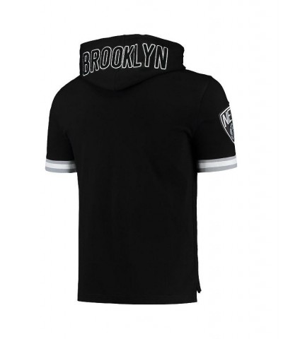 Men's Kevin Durant Black Brooklyn Nets Name and Number Short Sleeve Pullover Hoodie $36.30 Sweatshirt