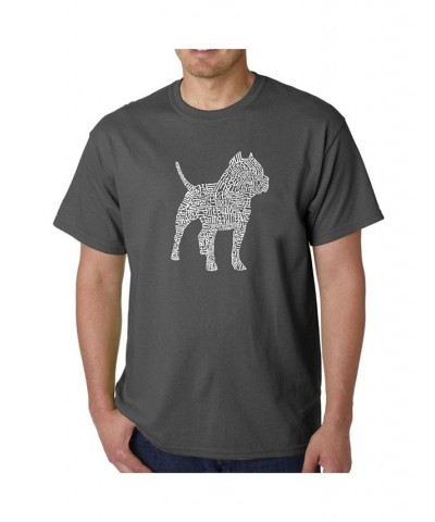 Men's Word Art T-Shirt - Pit bull Gray $20.29 T-Shirts