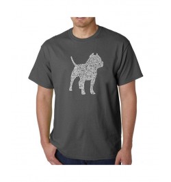 Men's Word Art T-Shirt - Pit bull Gray $20.29 T-Shirts