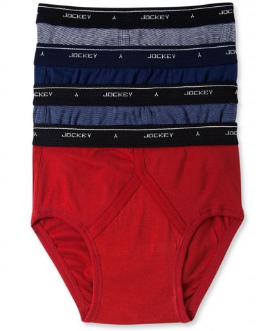 Men's Classic Low-Rise Briefs, Pack of 4 Navy, Red Mini Stripe $16.62 Underwear