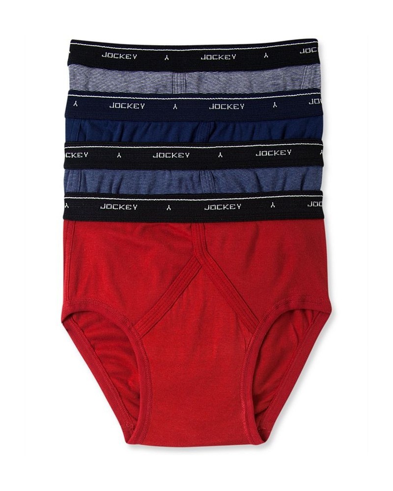 Men's Classic Low-Rise Briefs, Pack of 4 Navy, Red Mini Stripe $16.62 Underwear