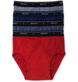 Men's Classic Low-Rise Briefs, Pack of 4 Navy, Red Mini Stripe $16.62 Underwear