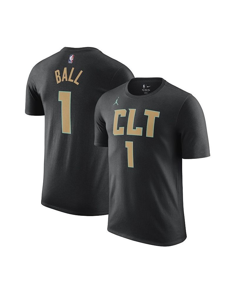 Men's Brand LaMelo Ball Black Charlotte Hornets 2022/23 City Edition Name and Number T-shirt $18.71 T-Shirts