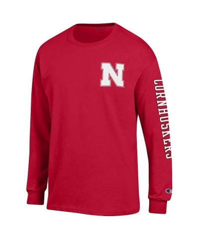 Men's Scarlet Nebraska Huskers Team Stack Long Sleeve T-shirt $29.49 T-Shirts