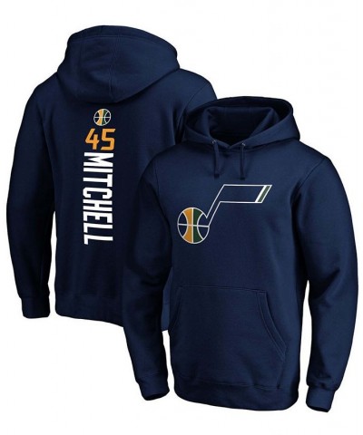 Men's Donovan Mitchell Navy Utah Jazz Team Playmaker Name and Number Pullover Hoodie $29.70 Sweatshirt