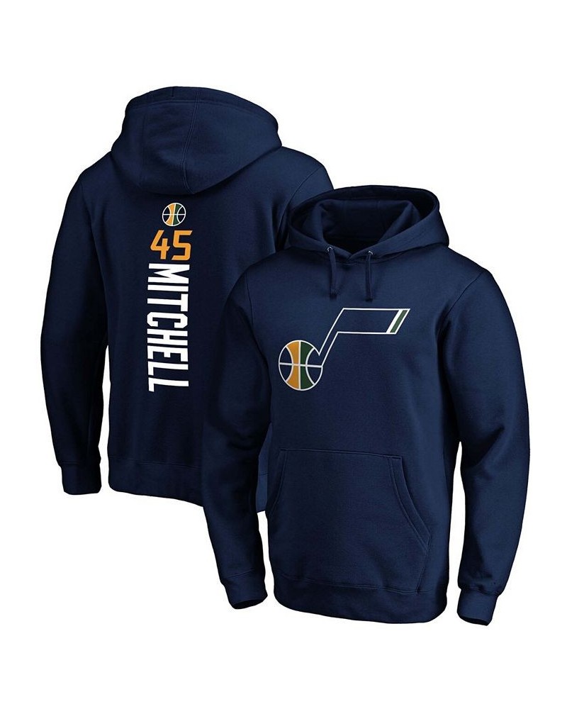 Men's Donovan Mitchell Navy Utah Jazz Team Playmaker Name and Number Pullover Hoodie $29.70 Sweatshirt