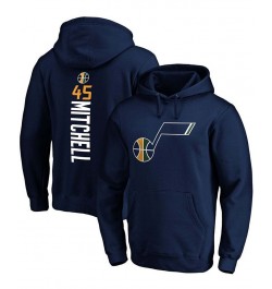 Men's Donovan Mitchell Navy Utah Jazz Team Playmaker Name and Number Pullover Hoodie $29.70 Sweatshirt