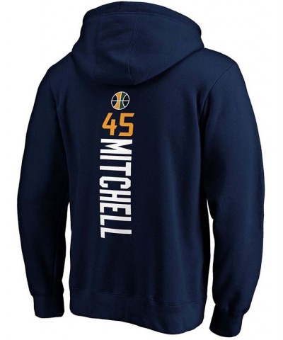 Men's Donovan Mitchell Navy Utah Jazz Team Playmaker Name and Number Pullover Hoodie $29.70 Sweatshirt