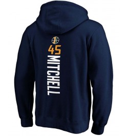 Men's Donovan Mitchell Navy Utah Jazz Team Playmaker Name and Number Pullover Hoodie $29.70 Sweatshirt