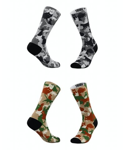 Men's and Women's Classic Cat-Moflage Socks, Set of 2 Multi $15.40 Socks