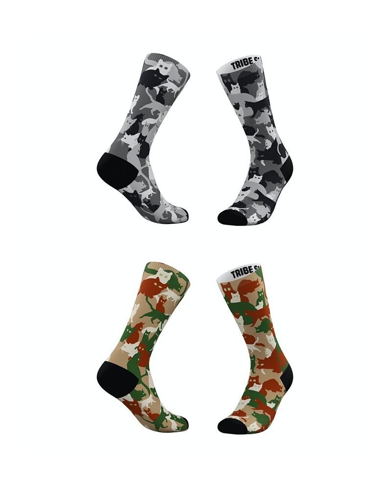 Men's and Women's Classic Cat-Moflage Socks, Set of 2 Multi $15.40 Socks