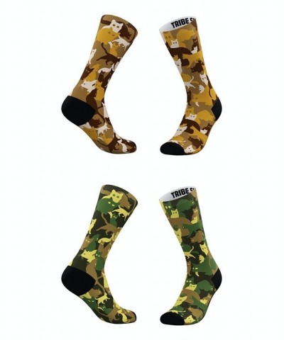 Men's and Women's Classic Cat-Moflage Socks, Set of 2 Multi $15.40 Socks