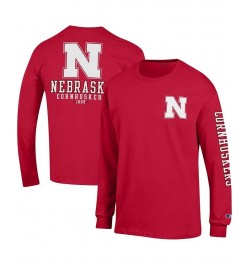 Men's Scarlet Nebraska Huskers Team Stack Long Sleeve T-shirt $29.49 T-Shirts