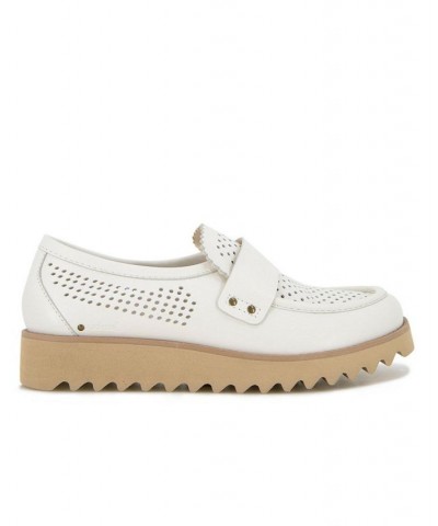 Women's Jessie Slip-on Moccasin Flat Sandals White $47.26 Shoes