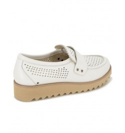 Women's Jessie Slip-on Moccasin Flat Sandals White $47.26 Shoes