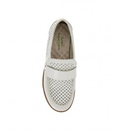 Women's Jessie Slip-on Moccasin Flat Sandals White $47.26 Shoes