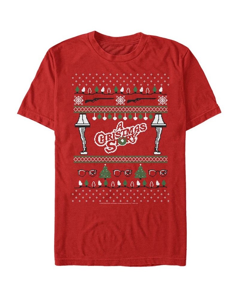 Men's Christmas Story Ugly Short Sleeve T-shirt Red $15.40 T-Shirts