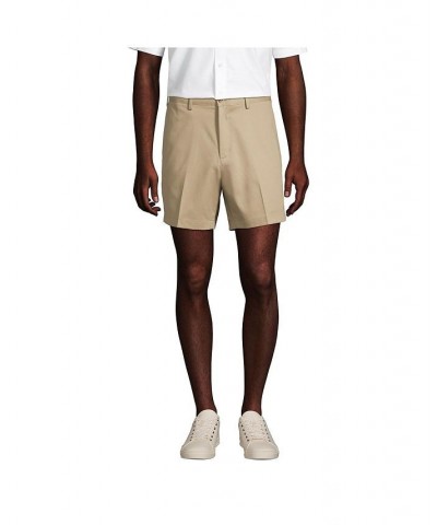 Men's Comfort Waist 6 Inch No Iron Chino Shorts Tan/Beige $37.77 Shorts