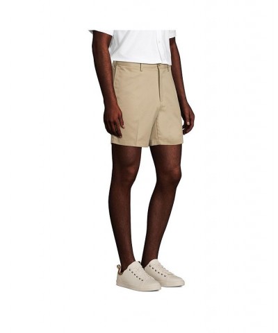 Men's Comfort Waist 6 Inch No Iron Chino Shorts Tan/Beige $37.77 Shorts