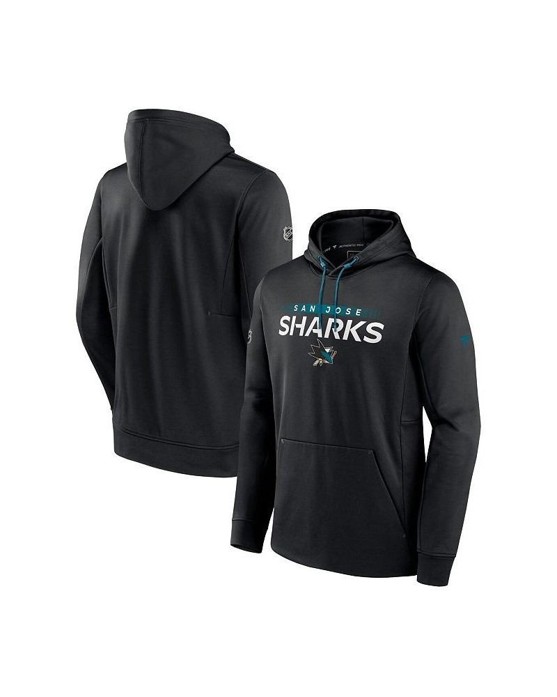 Men's Branded Black San Jose Sharks Authentic Pro Rink Pullover Hoodie $34.44 Sweatshirt