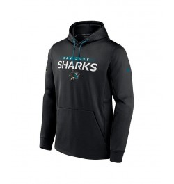 Men's Branded Black San Jose Sharks Authentic Pro Rink Pullover Hoodie $34.44 Sweatshirt