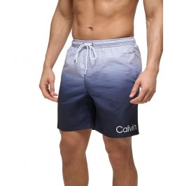 Calvin Kelin Men's Regular-Fit OmbrÉ Gradient Stripe UPF 50+ 7" Swim Trunks PD03 $20.05 Swimsuits